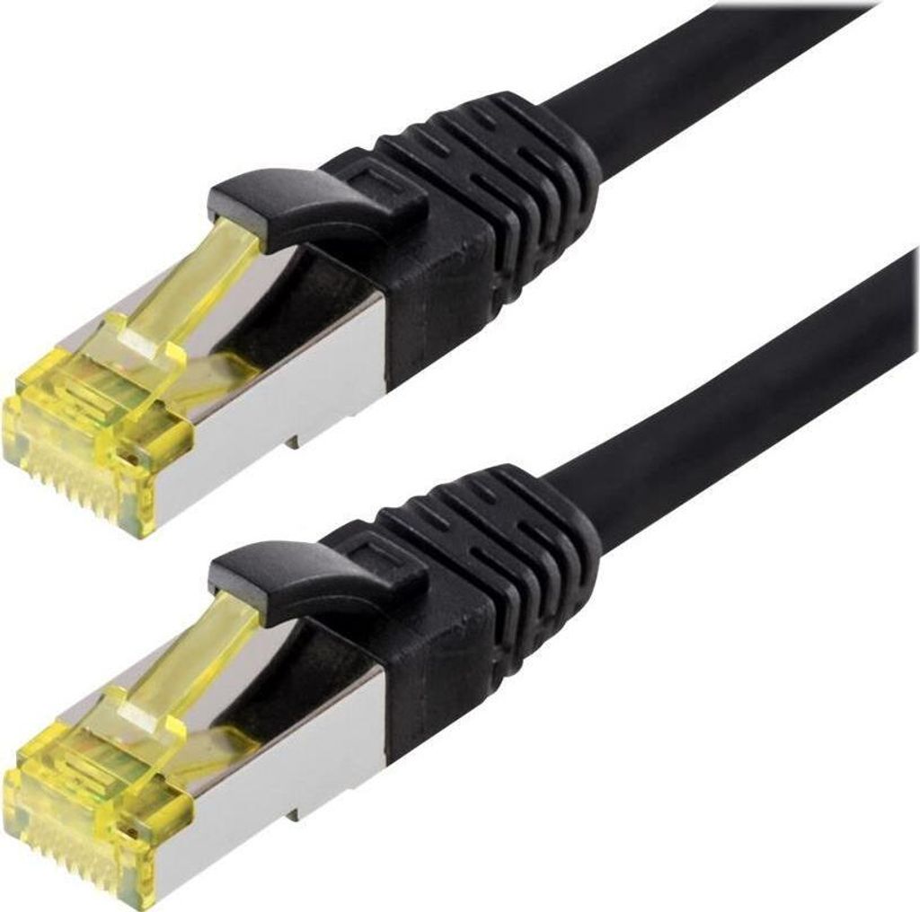 helos Patchkabel Cat 6a S/FTP RJ45 schwarz 15m AWG26/7 LSZH GHMT