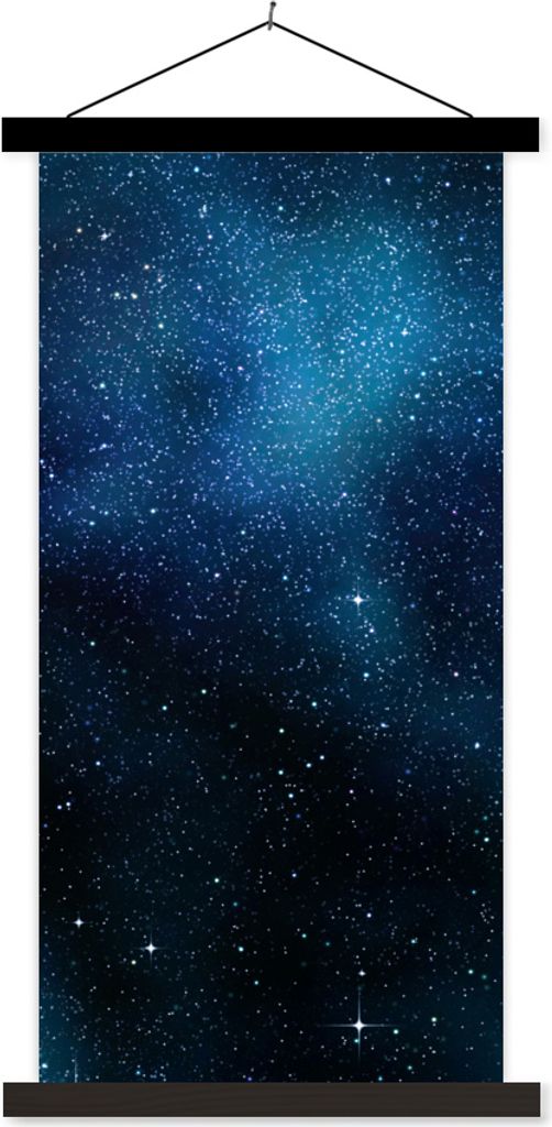 MuchoWow Textilposter Galaxie - Nacht - Galaxie - Jungen - Mädchen - Kinder 90x180 cm mit schwarzem Rahmen - Dekoration Wohnzimmer