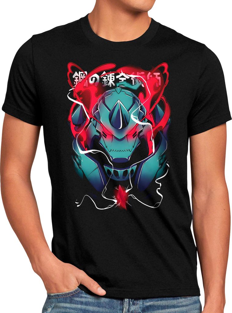 style3 Elric made of Steel Herren T-Shirt fullmetal japan anime cosplay roy brotherhood