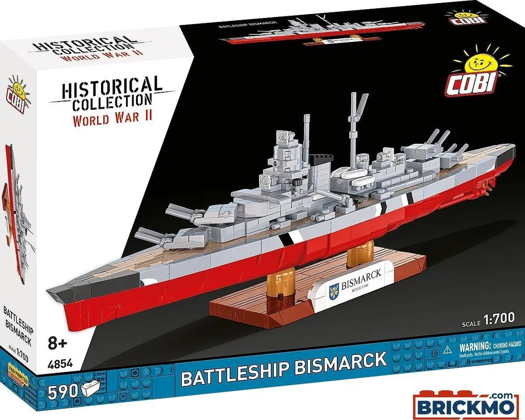 Modèle Bismarck Cobi 4854 sans Colle : Maquette Navale WWII Durable