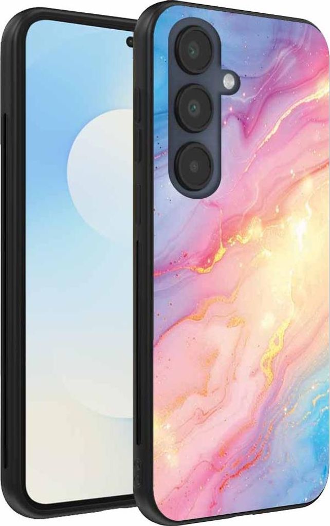 Geeignet für Samsung Galaxy S25 FE Telefon Fall mit Regenbogen Glitter Marble Print - TPU Backcover Fall Regenbogen Glitter Marble Design - Smartp...