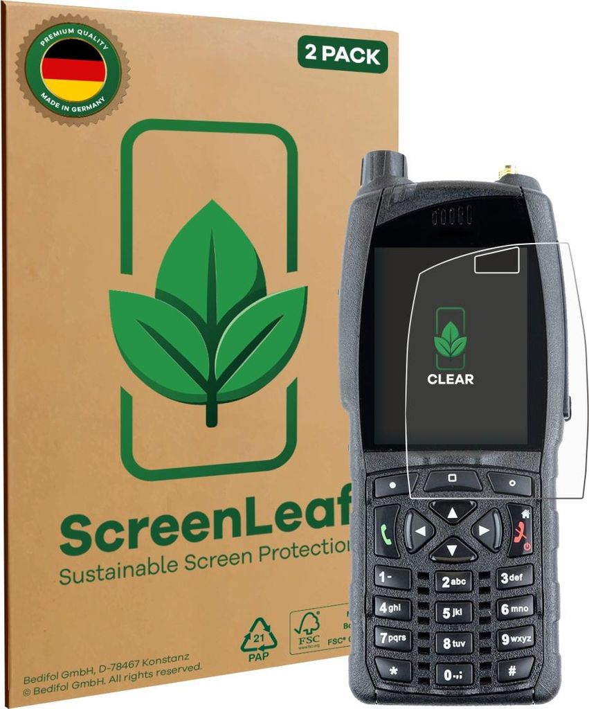 2x ScreenLeaf Schutzfolie für Sepura SC2020 nachhaltiger Displayschutz Display Schutz Folie Klar Transparent
