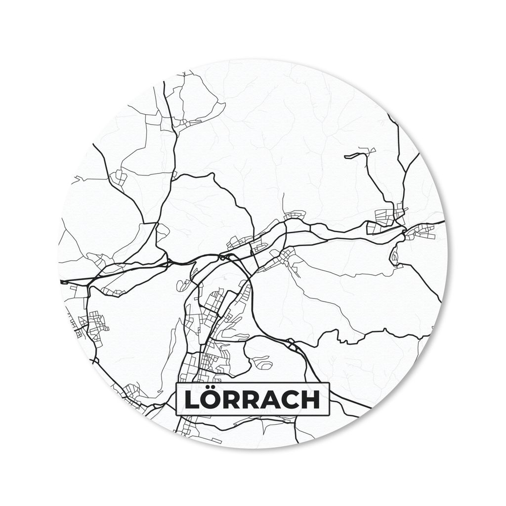 MuchoWow Mauspad Mousepad Karte - Lörrach - Stadtplan 30x30 cm - Mousepads - Maus Mat - Pad - Mausunterlage - Tischunterlage - Schreibtischmatten