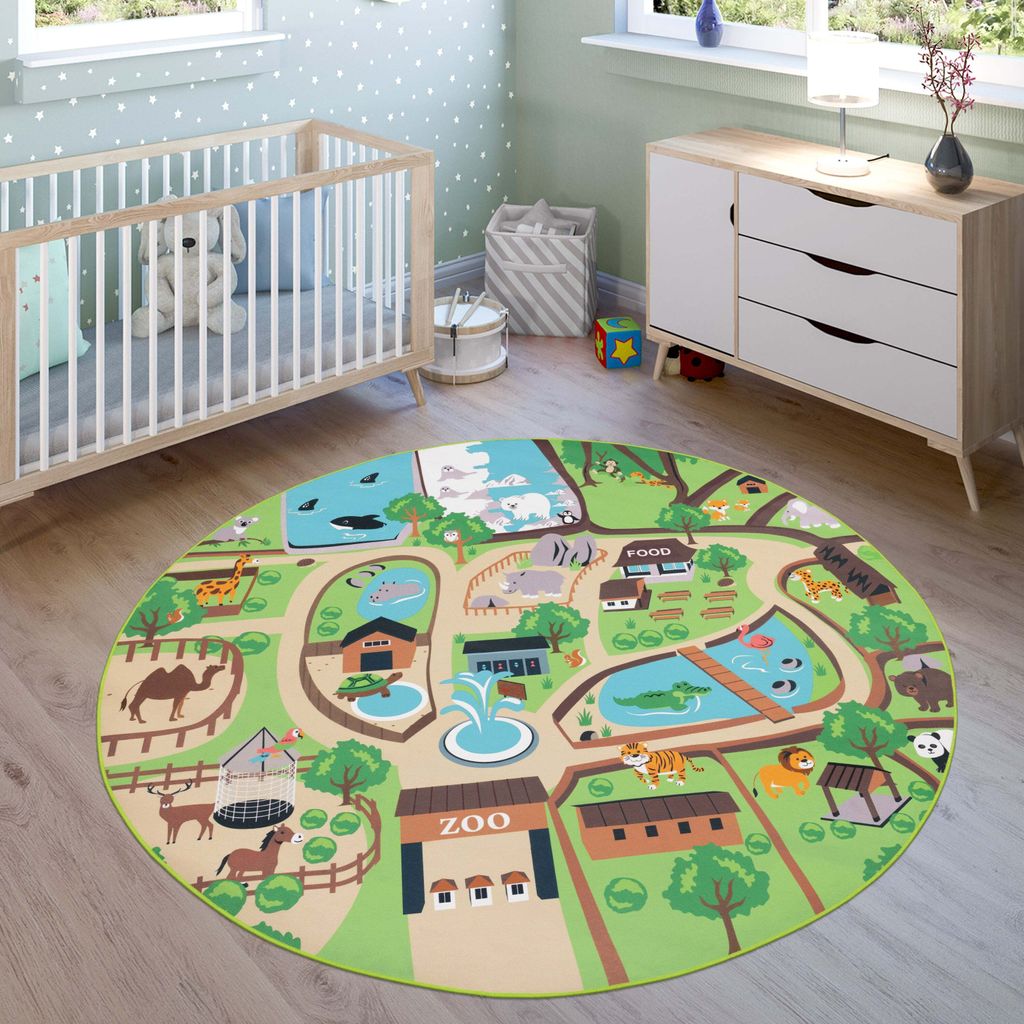 Paco Home Kinderteppich Teppich Rund Kinderzimmer Produktbild 