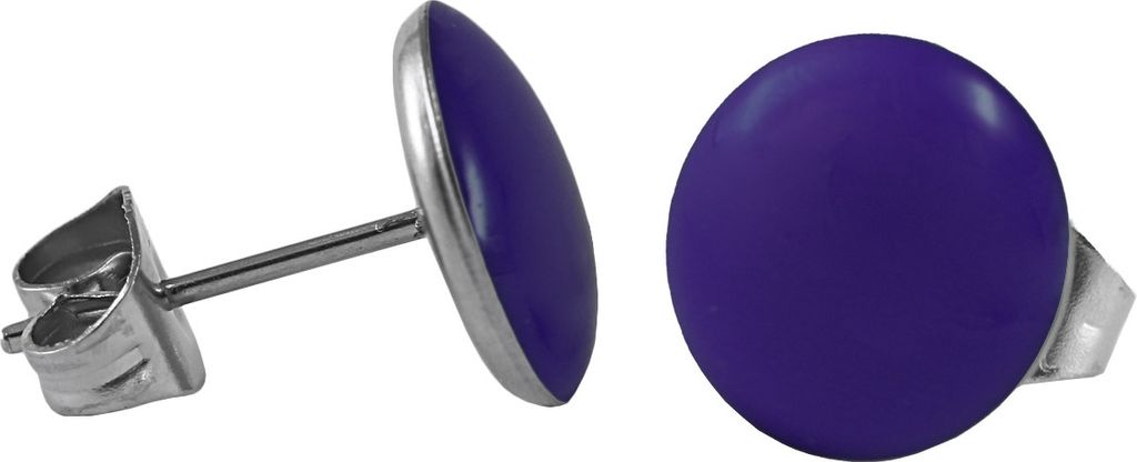 Chirurgenstahl Ohrstecker Emaille Farbe - Lila Größe - 5 mm