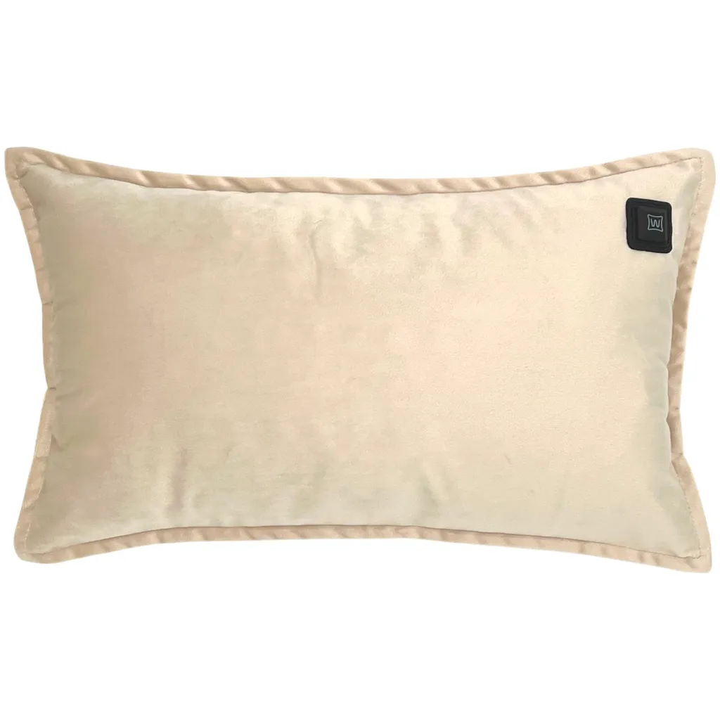 Coussin Chauffant Infrarouge pour Canapé et Bureau Velours Beige 30x50