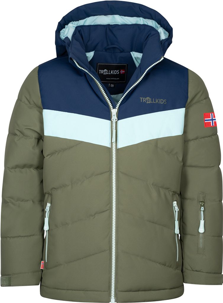 Trollkids Mädchen Winterjacke Gryllefjord, Marine/Dunkle Olive/Kalte Minze, Größe 152