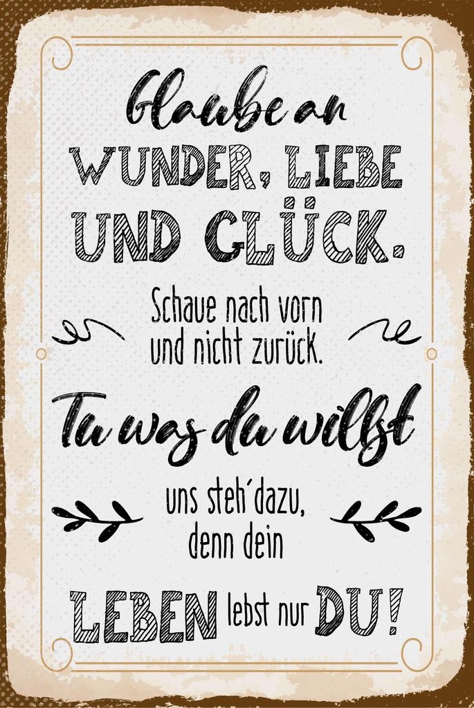 vianmo Holzschild 30x20 cm Glaube an Wunder, Liebe und Glück
