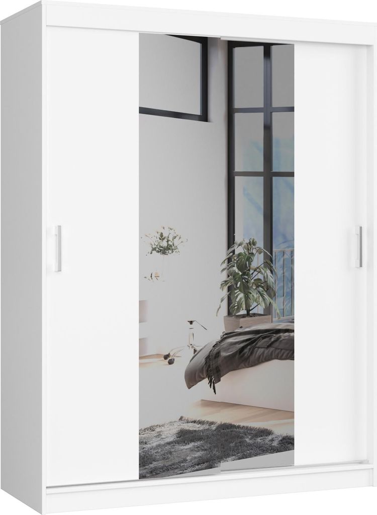 Akord Schwebetürenschrank Weiß 150X60X200 Cm