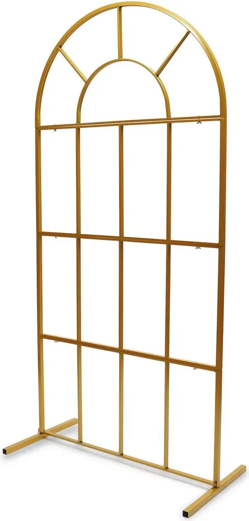 Arche de mariage dorée en forme de tonneau 100 cm support métal robuste - 9
