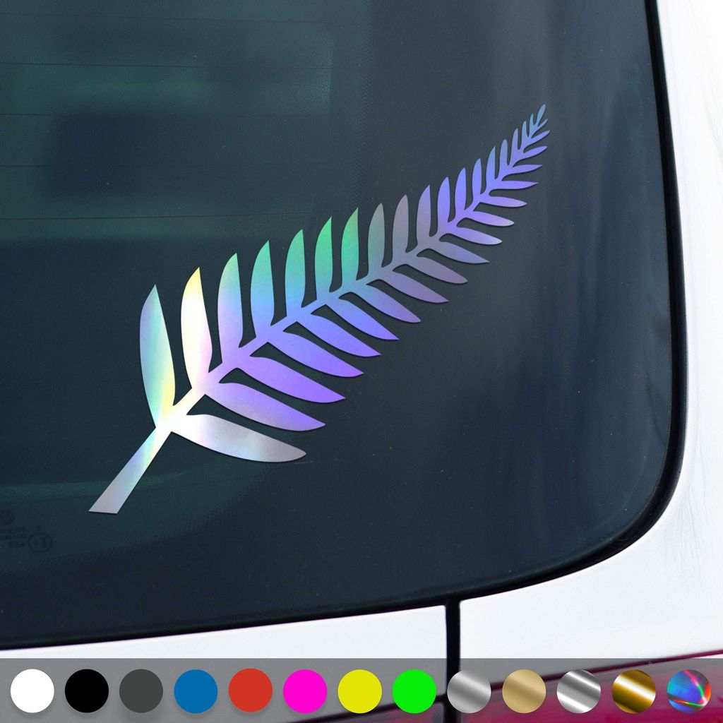 PantherPixel Neuseeland Aufkleber Aotearoa Kiwis Silberfarn Sticker Auto Geschenkidee Farbe Oilslick-Hologramm