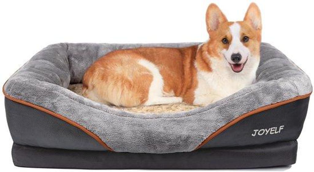 Geluidsvrije Memory Foam Hundebett, Orthopädisches Hundebett & Bank mit Abnehmbarem, Waschbare Überzug und Piependem Spielzeug als Geschenk