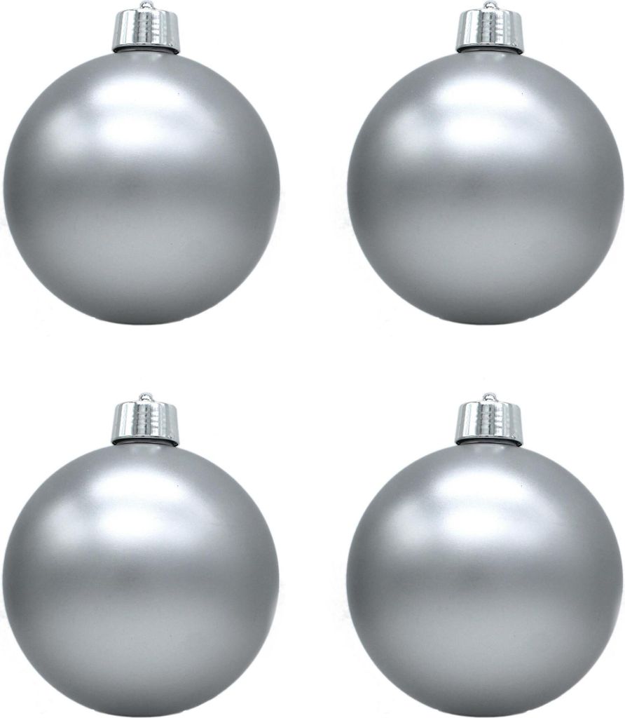 Weihnachts-Kugel XXL Ø 20cm - 4 Stück silber matt Produktbild 