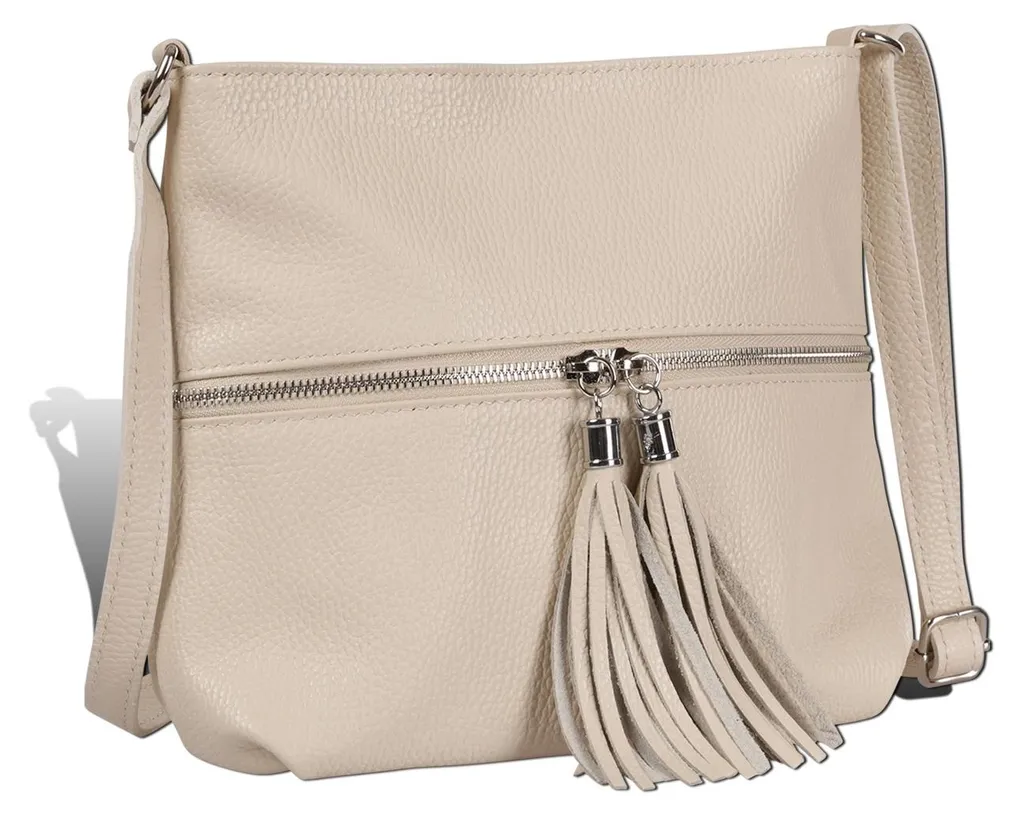 Sac bandoulière Toscanto beige 30x23cm, design structuré et épuré chic