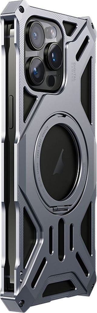 Für Apple iPhone 16 Pro Design Luxus Rahmen 360 Grad Metall Magsafe Hülle Grau