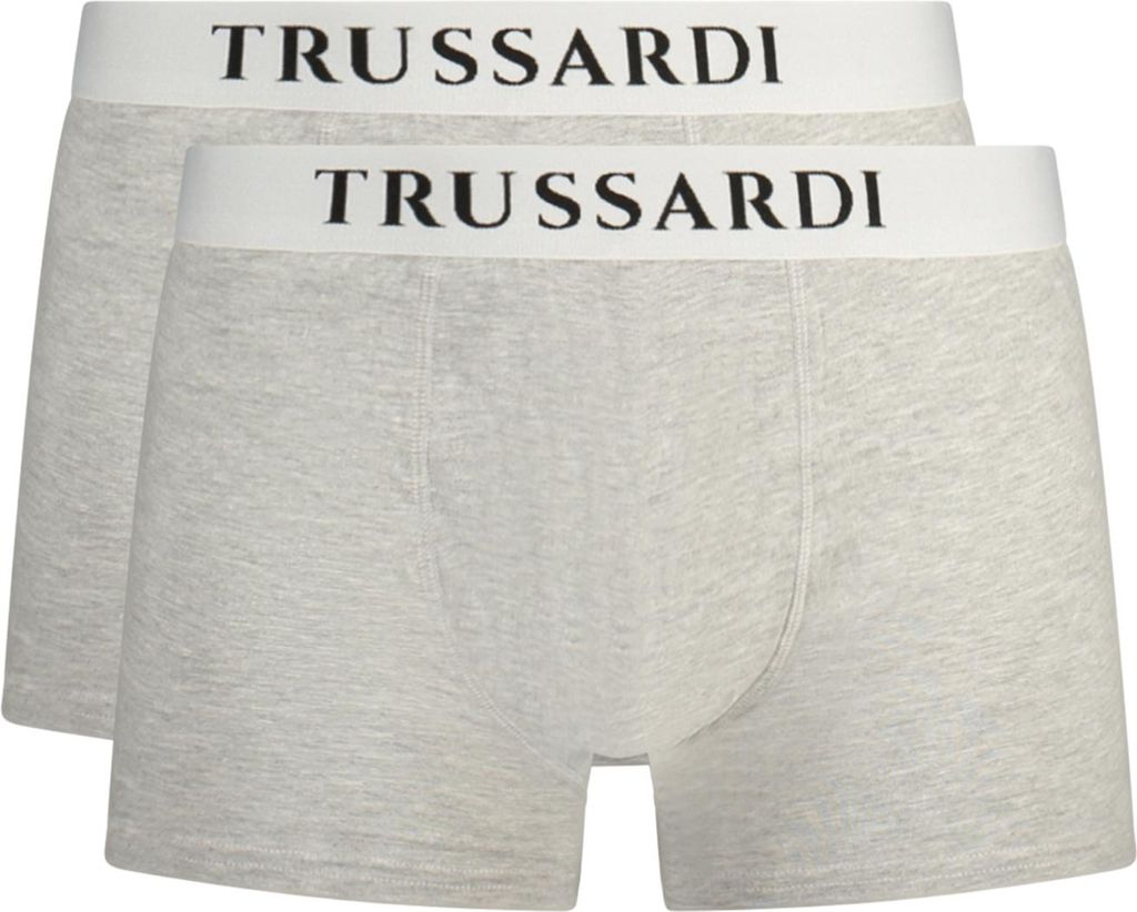 Graue Herren Boxershorts im Doppelpack, elastisch, mit Logo-Druck