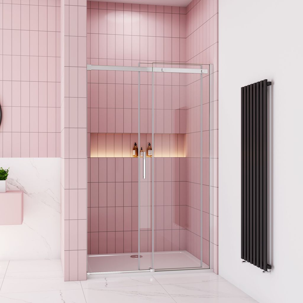 140X195cm Schiebetür 6mm Echtglas ESG Glas Duschabtrennung Duschkabine Duschwand Dusche