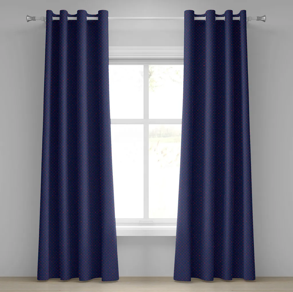 Tenda Decorativa ABAKUHAUS Retrò 2 Pannelli Indaco Vermiglio