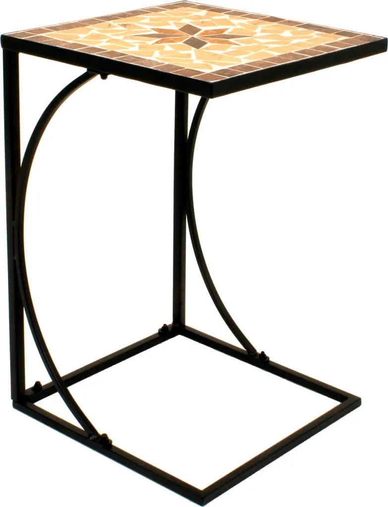 Petite table d'appoint AMARILLO en métal robuste et design géométrique