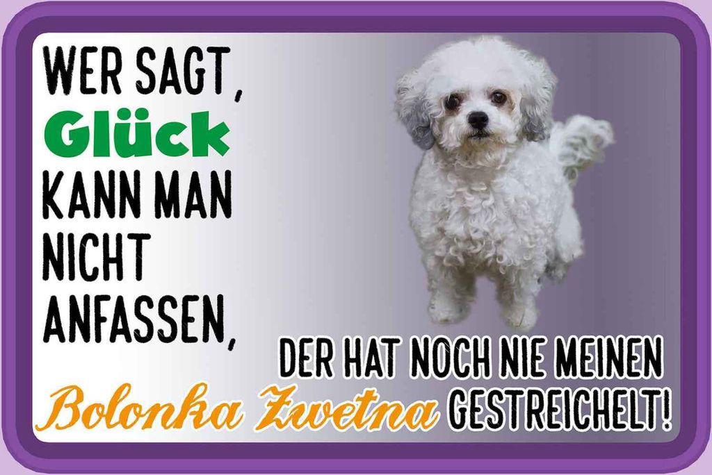 vianmo Holzschild 12x18 cm Glück anfassen Bolonka Zwetna Dekoration