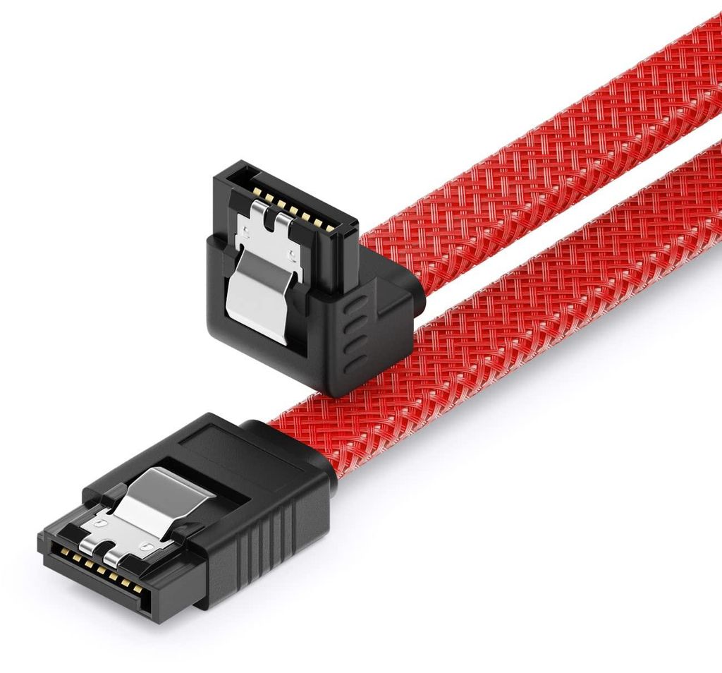 deleyCON SATA 3 Nylon Kabel 60cm 90° gewinkelt 6 Gbit/s - Produktbild 