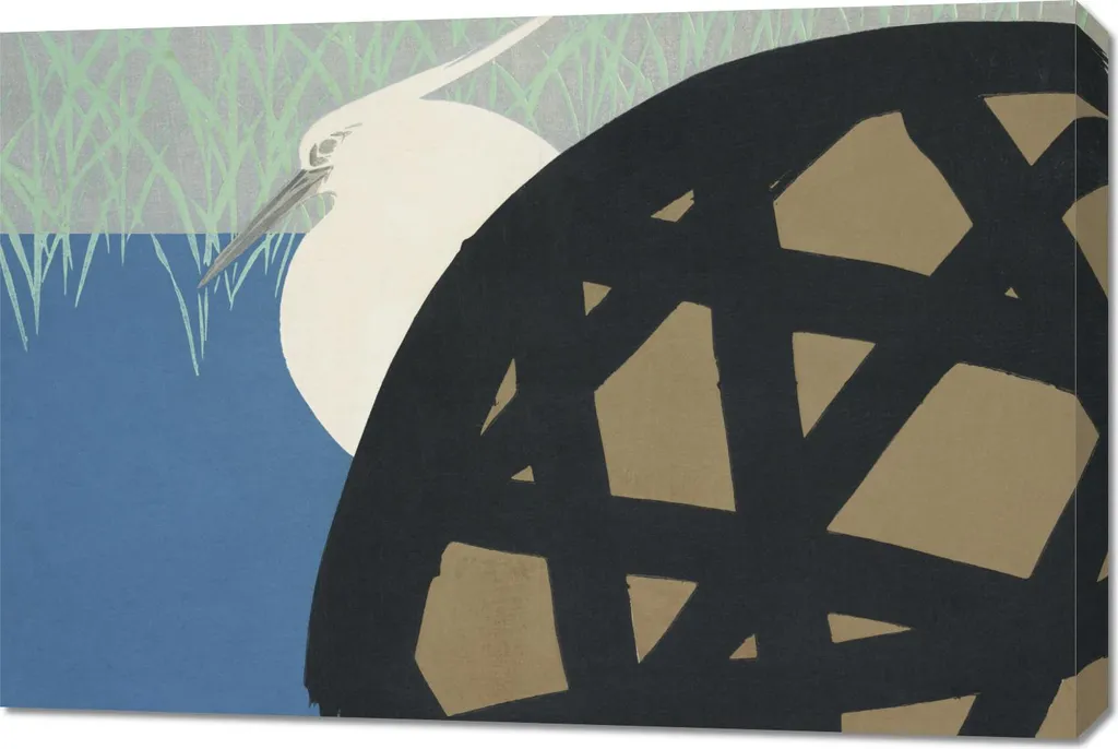 Quadro Japandi White Heron Sekka 90x60 cm - Tendenza Salotto 2026