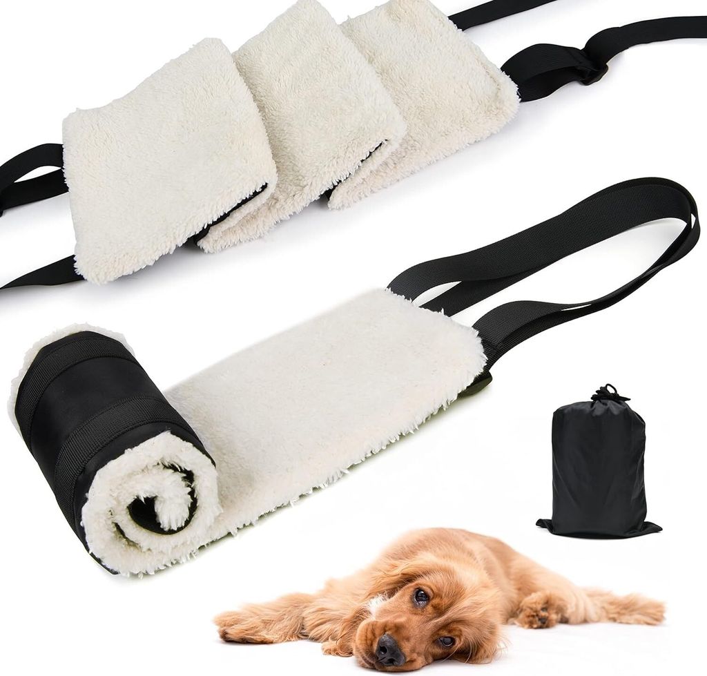 Verstellbarer Hunde Tragehilfe, Tragbarer Tragegurt zur Rehabilitation von mittleren und großen Hunden - Gehhilfe mit Griffen als Sicherheitsunter...