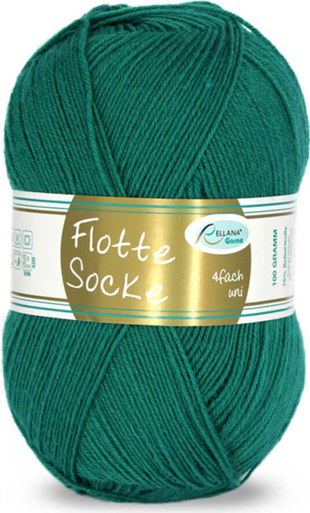 Flotte Socke uni 100 Gr./420m,4-fach Sockenwolle,75% Schurwolle /25% Polyamid Fb. 905 grün NEU