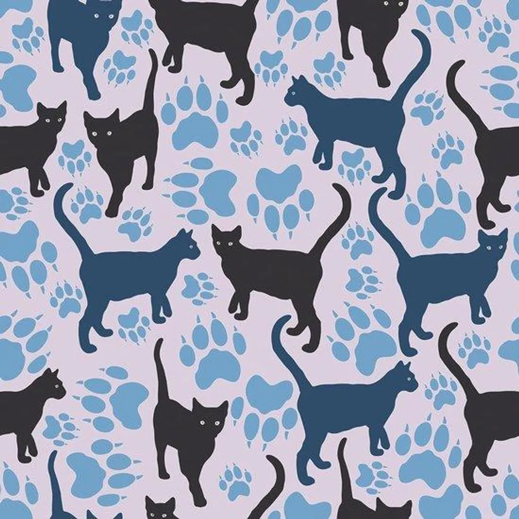 Revêtement adhésif mural enfant gris clair décor chats - Rouleau 1pc