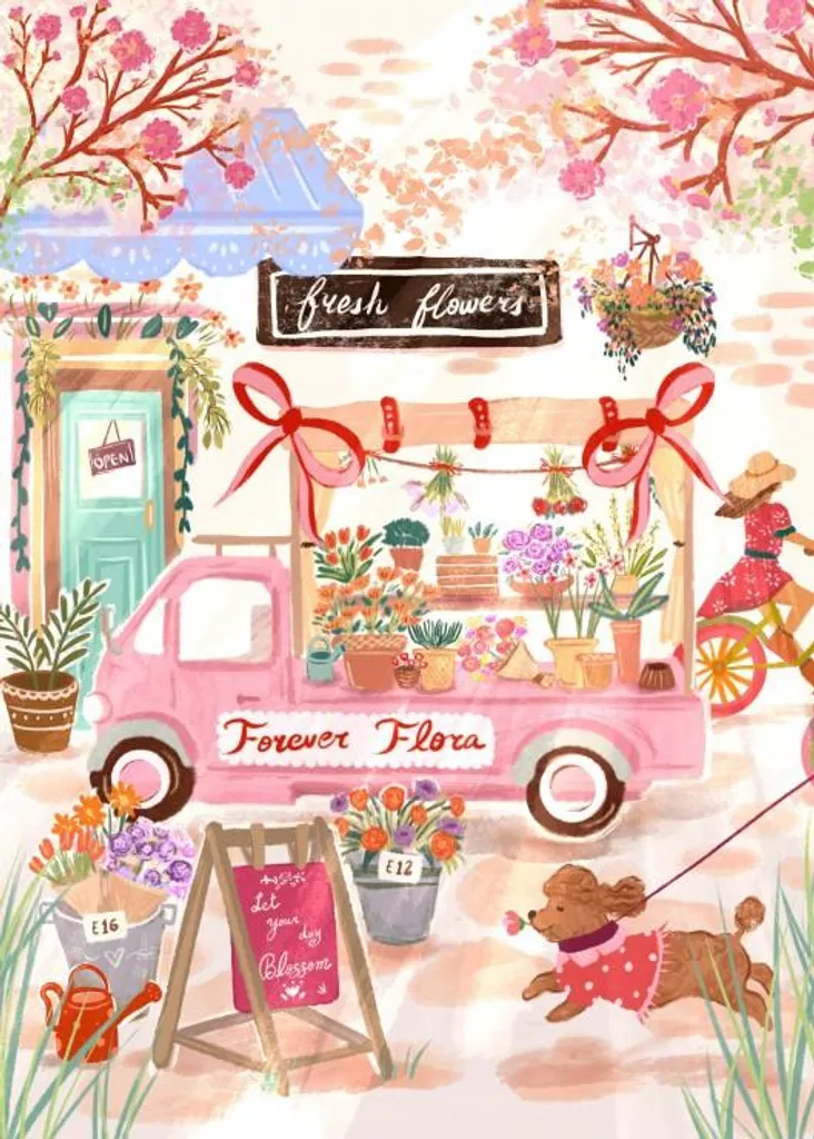 Puzzle 500 pièces Forever Flora Flower Truck par Pieces & Peace Adultes