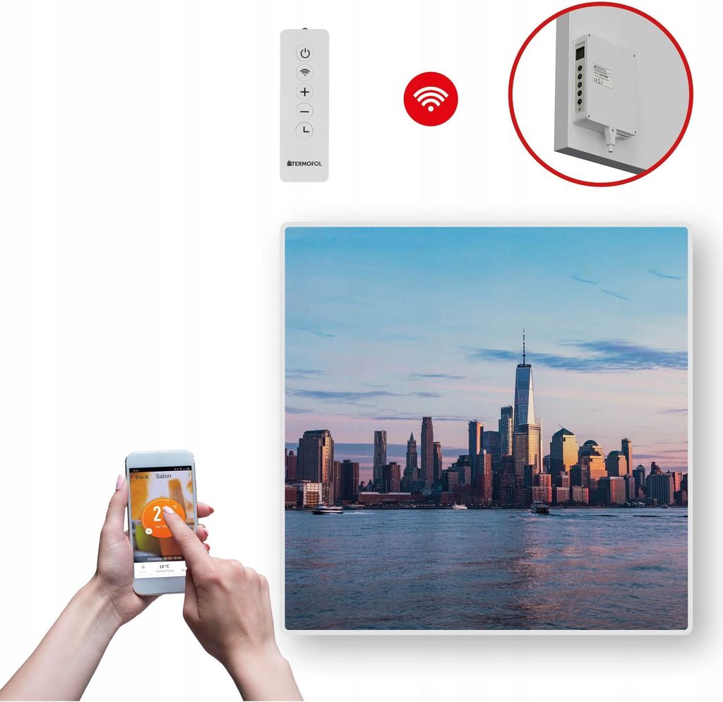 Termofol TF-SWT Infrarot Wandheizung - Wandheizung Elektrisch - Stadt2 - 350W - 60x60 cm