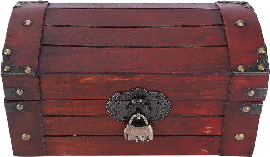 Coffret à bijoux rétro en bois artisanal avec code secret Format Small - 2