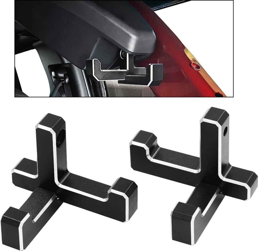 Aluminium Kofferraum Einkaufstaschenhaken Ersatz für Ford Bronco 2021-2023 2-Türer 4-Türer Schwarz Innenraum Organizer (2pcs T+2pcs J Form)