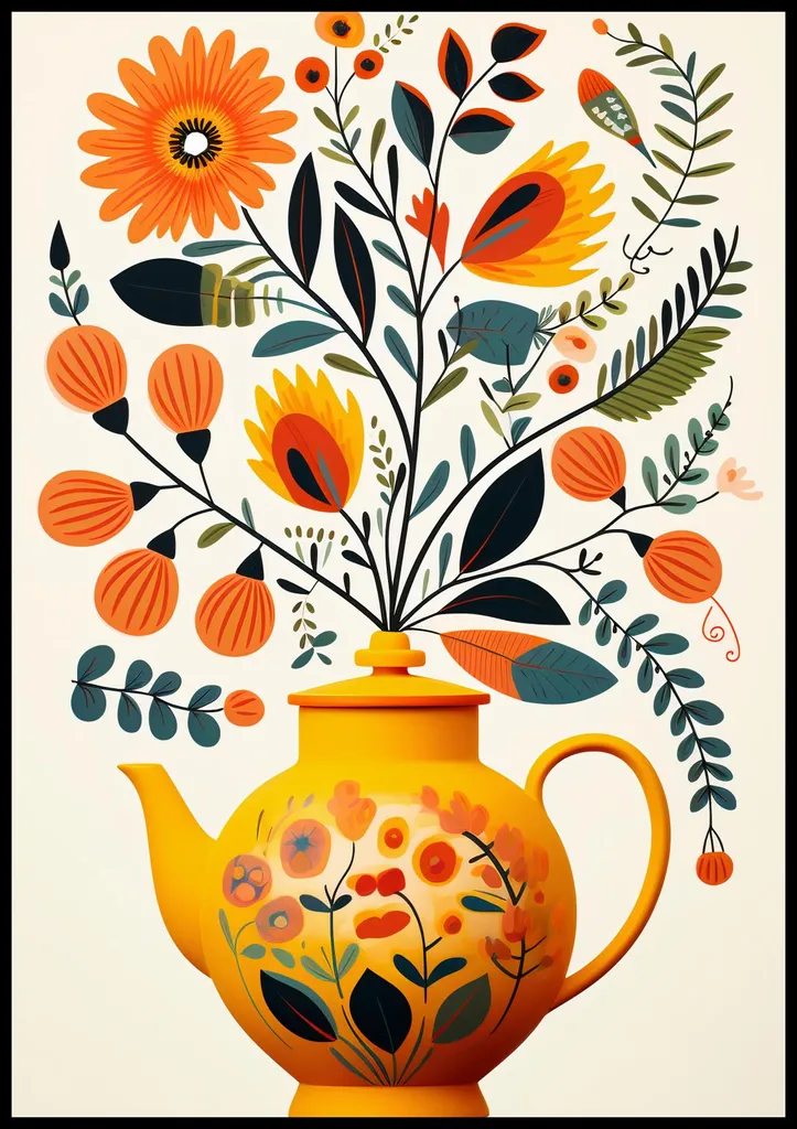 Affiche 70 x 100 cm Thé luxuriant : Poster grand format déco nature