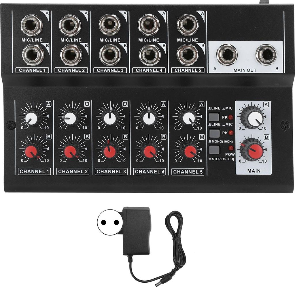 100-240V Tragbarer 10-Kanal Stereo Audio Sound Mixer Karaoke Mikrofon Verstärker KonsoleEU Stecker