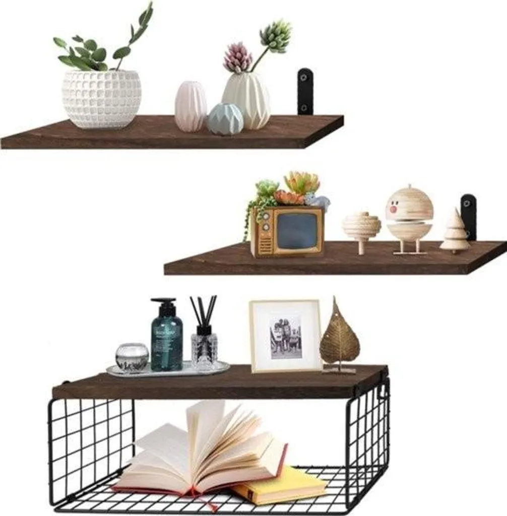 Gagnez de la place avec l'étagère murale bois flottante vintage