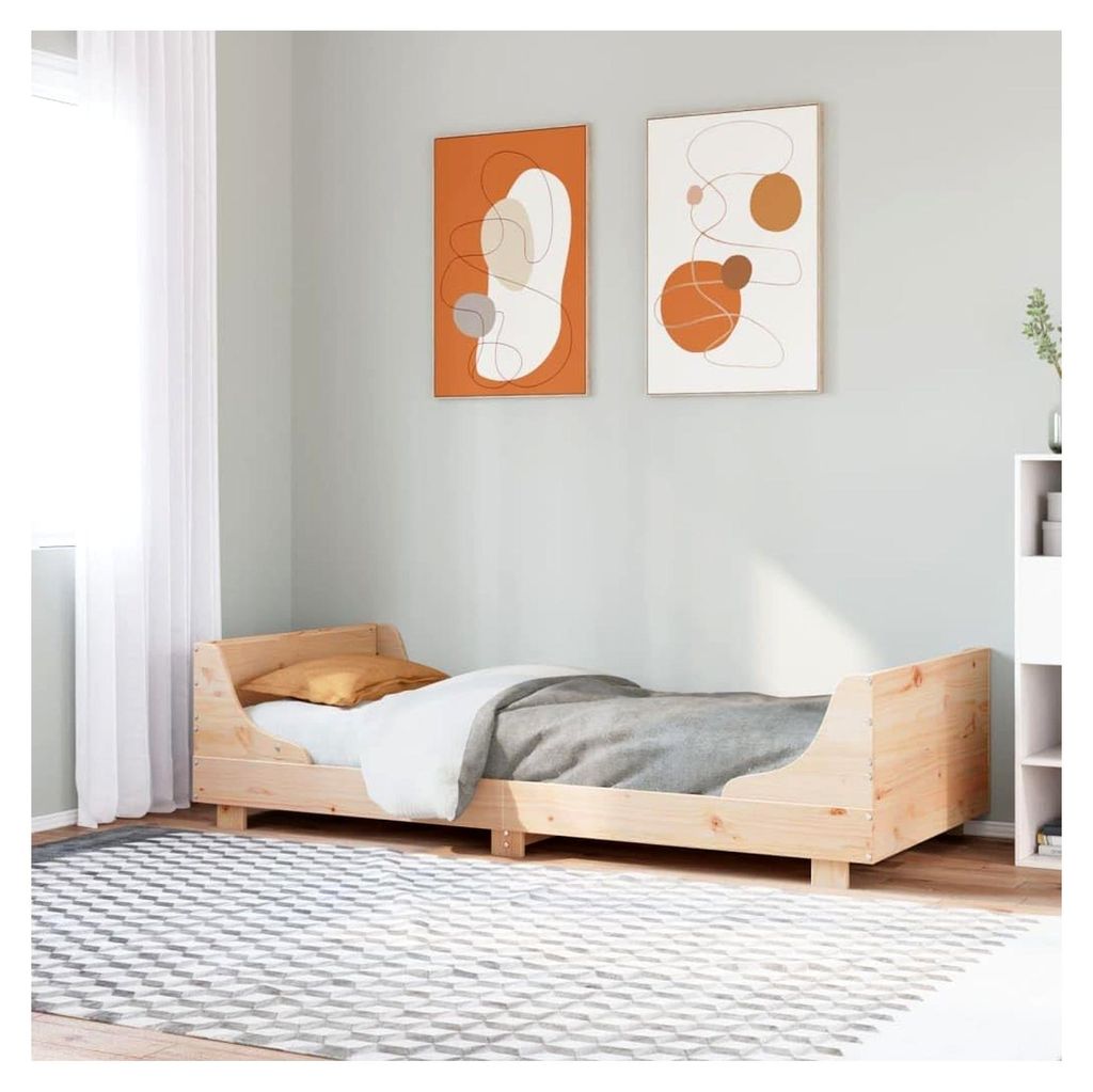 Bettgestell 90x200 cm aus massivem Kiefernholz ohne Matratze