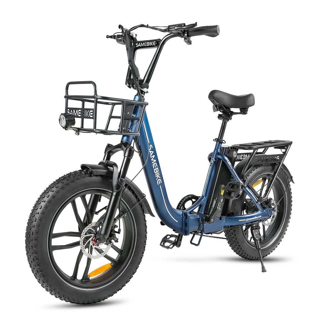 20*4.0Zoll LCD Fat Faltbar E- Bike E-Mountainbike Elektrofahrrad 13Ah 100Km SHIMANO 7 25km/h E Klapprad mit Korb, E-Bike Klappräder für Herren Damen