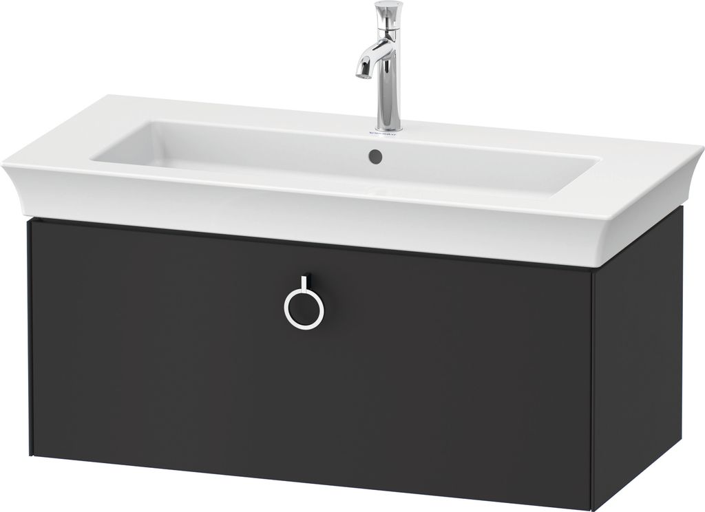 Duravit White Tulip, Waschtischunterbau wandhängend, Breite 984 x Tiefe 458mm, mit 1x Auszug, mit Griff, WT425205858
