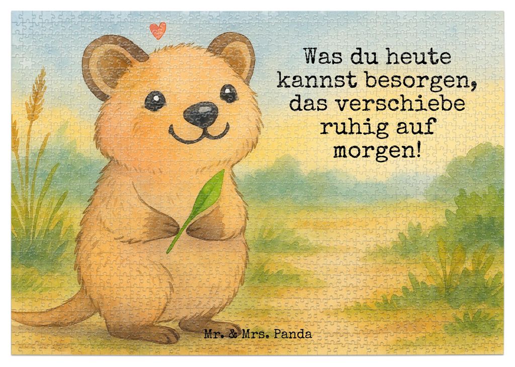 Mr. & Mrs. Panda Puzzlespiel Quokka Happy Design 1500 Teile - Weiß - Geschenk, 1000 Puzzle, 2000, 300, Lustige Sprüche, Niedliches Tier, Legespie...