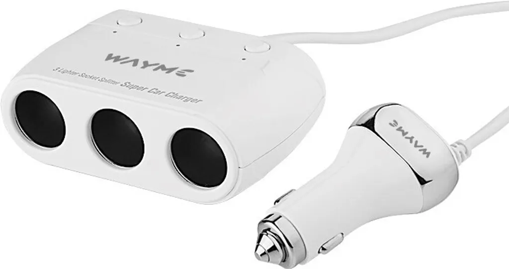 Keenso Tripla Presa Accendisigari Auto Con 2 Porte USB 3.1A E Voltmetro – 12V/24V, 100W