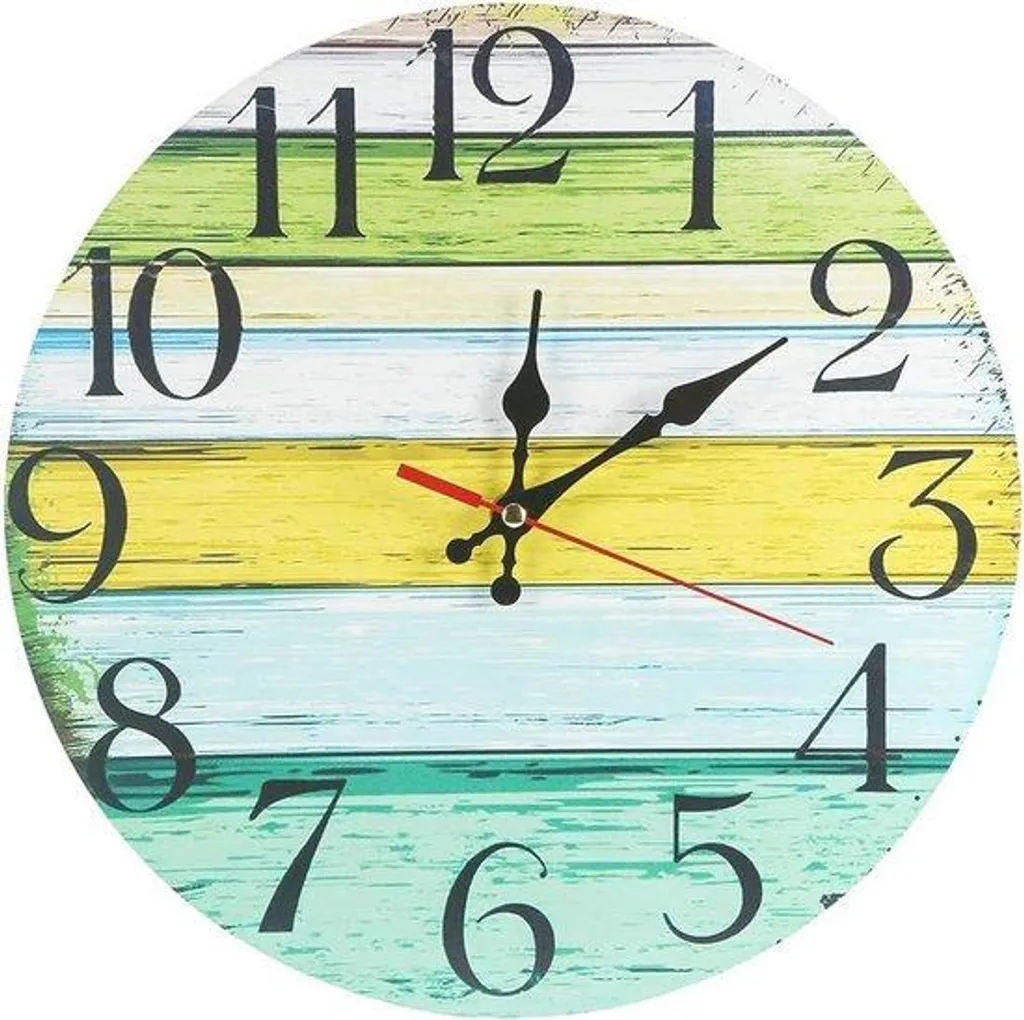 Horloge murale pour bureau et chambre - Bois naturel 30 cm rustique
