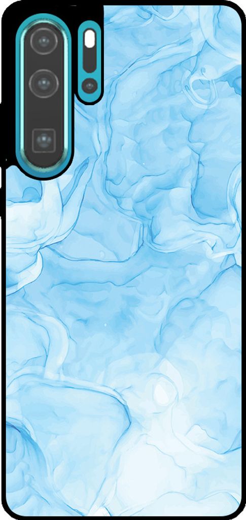 Smartphonica Telefon Fall geeignet für Huawei P30 Pro mit Marmor Druck - TPU zurück Abdeckung Fall Marmor Design - Hellblau
