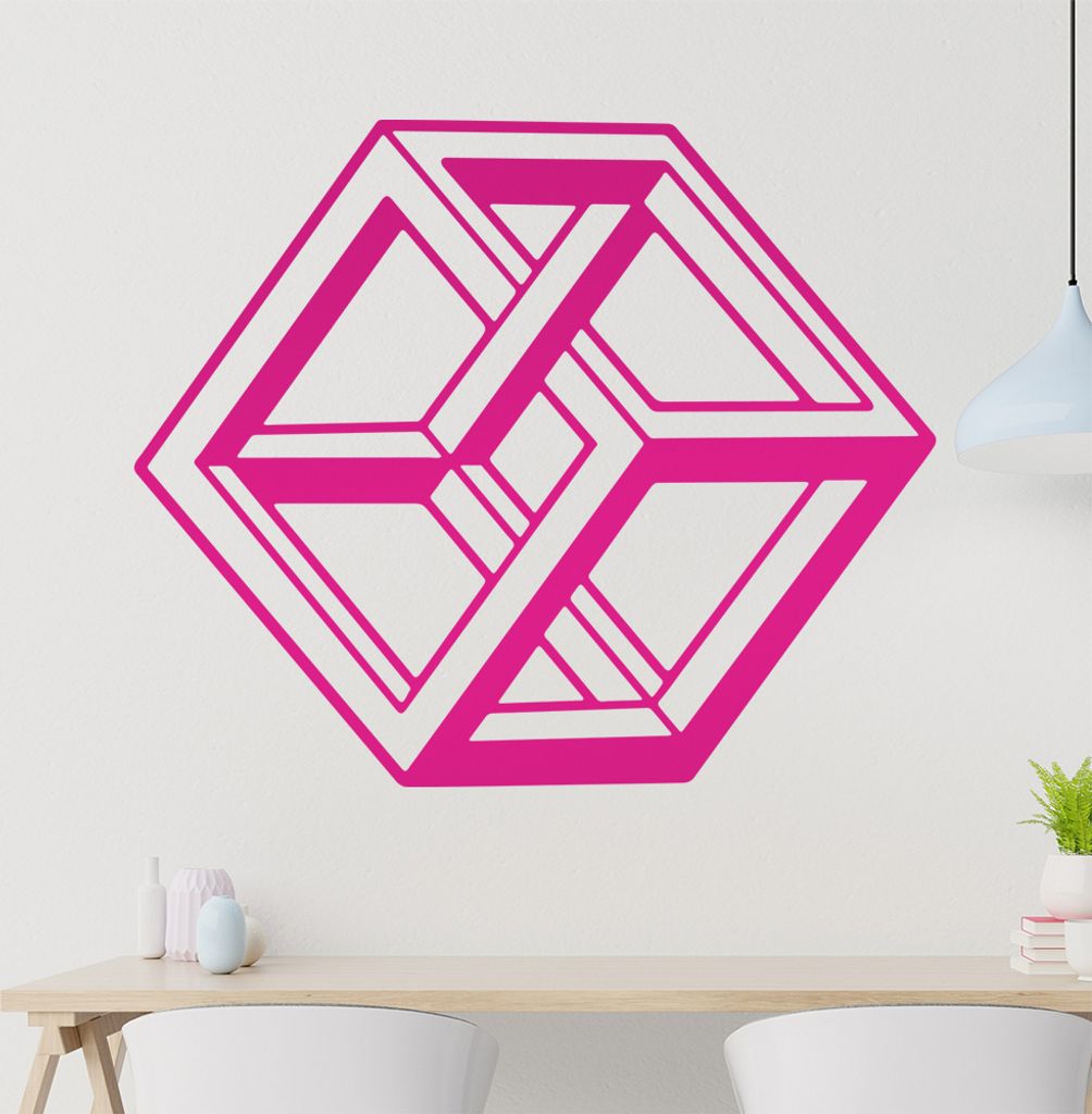 KIWISTAR Optische Täuschung Illusion - Würfel Wandtattoo in 6 Größen - Wandaufkleber Wall Sticker - Dekoration, Küche, Wohnzimmer, Schlafzimme...