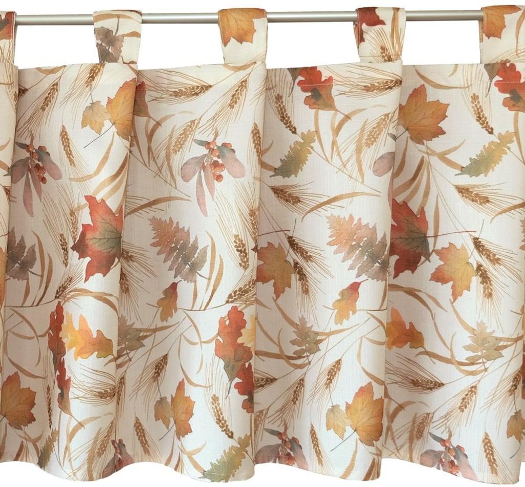 Scheiben-Gardine Blätter Herbst bunt mit Schlaufen 50 x 150 Produktbild 