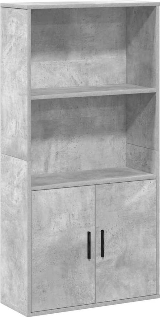 Bücherregal Betongrau 60x24x120 cm Holzwerkstoff