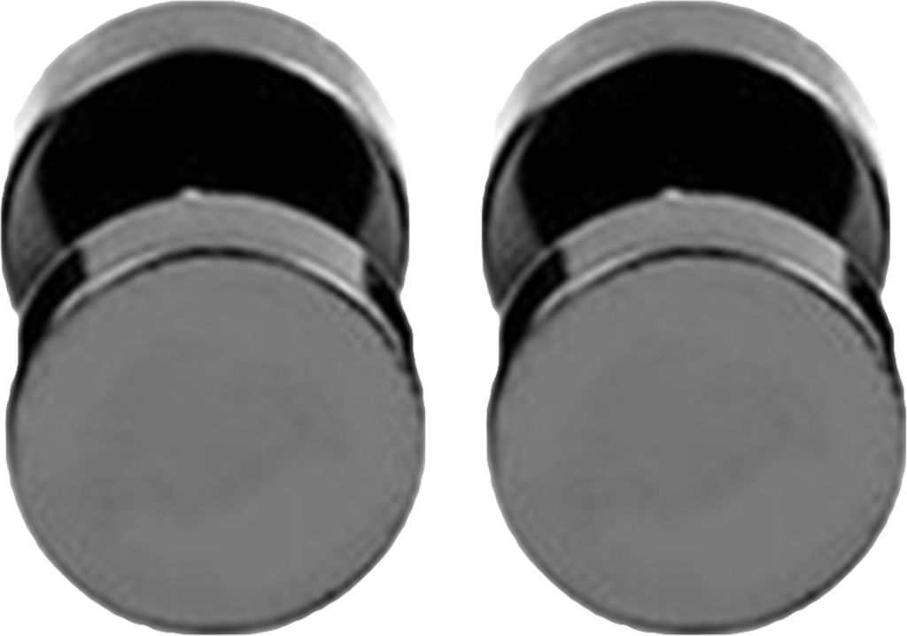 Männer Cool Punk Runde Schwarz Edelstahl Ohrstecker Piercing Ohrringe 3mm - 14mm-Schwarz,6mm