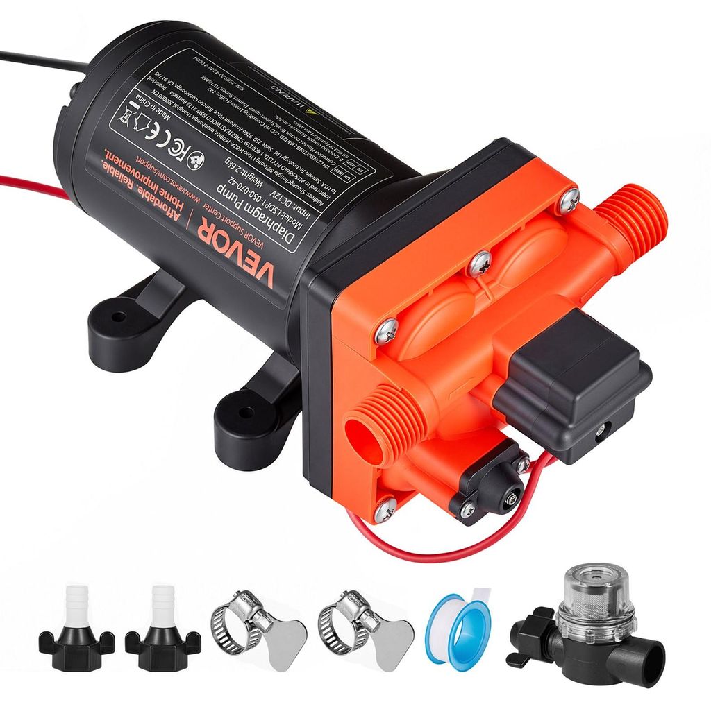 Pompa a membrana VEVOR, 12 V DC, 18,9 l/min, pompa a Immagine del prodotto 