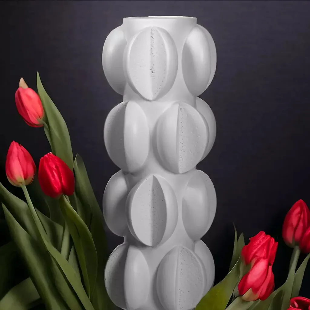 Vase décoratif blanc mat 37 cm - Déco de table et centre de table chic - 4