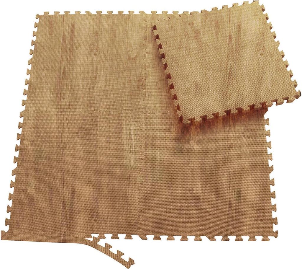 Sporttrend 24 4 Schutzmatten + 8 Randstücke Set (braun QMU004) 60x60x1cm | 1,44qm | Bodenschutzmatte Unterlegmatte Puzzlematte für Fitnessgerä...